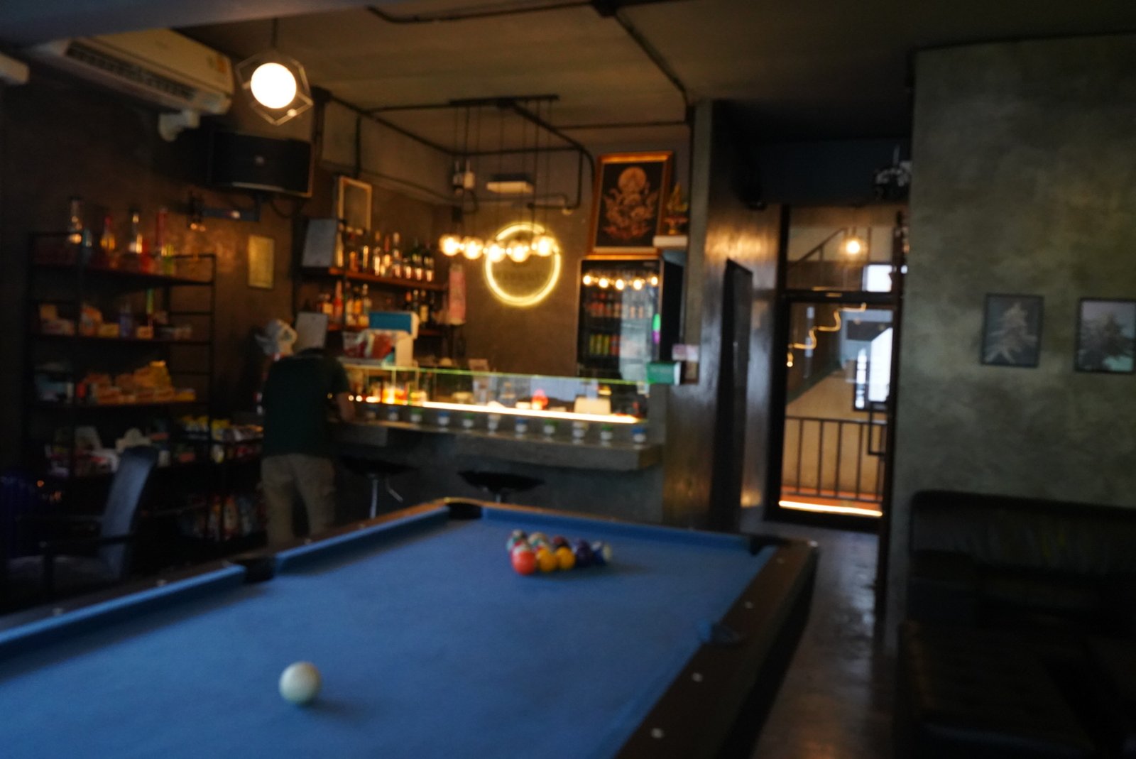 Pool table and bar